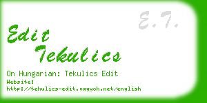 edit tekulics business card